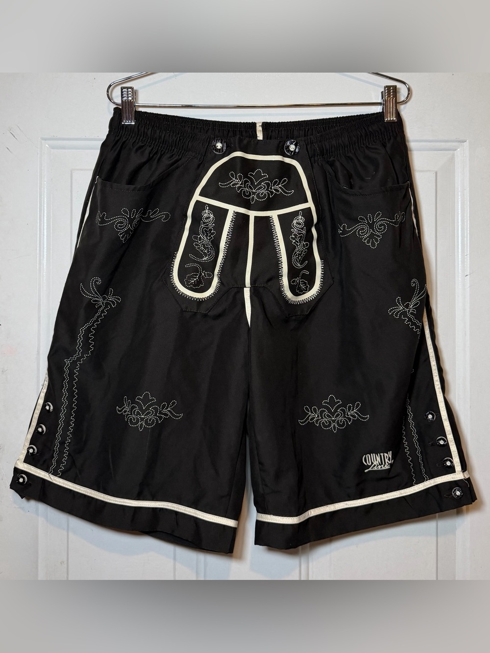Country Line Men’s Swim Trunks Shorts Western Size XL Mesh Lined 10” Inseam Vtg